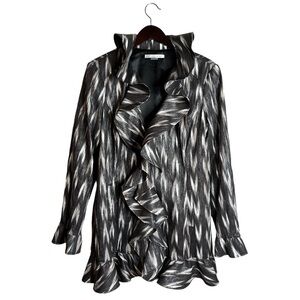 PETER NYGARD Unique Ruffled Open Front Jacket